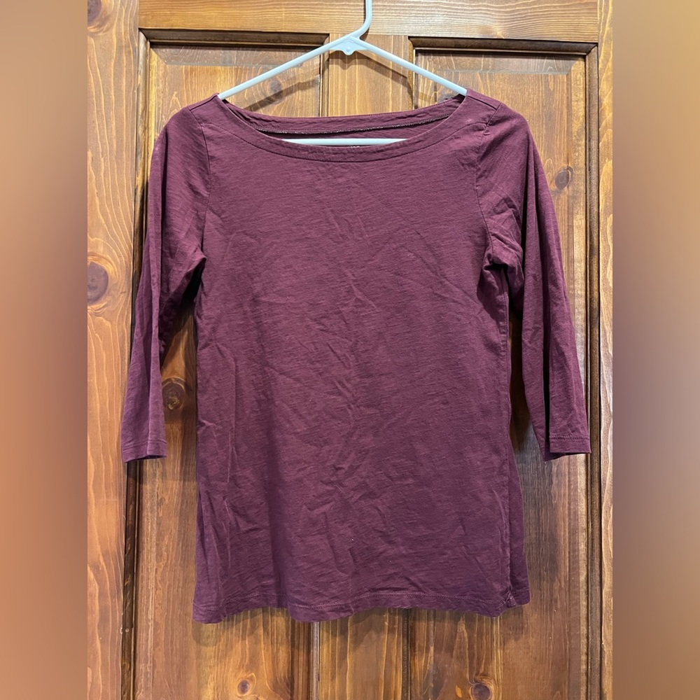 LOFT Maroon Long Sleeve Top